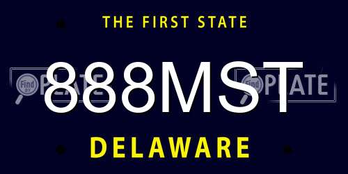 888MST Delaware License Plate
