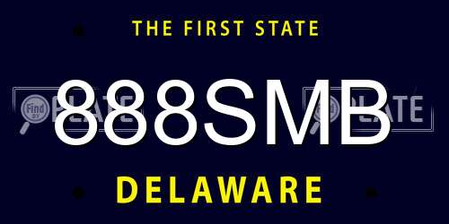 888SMB Delaware License Plate