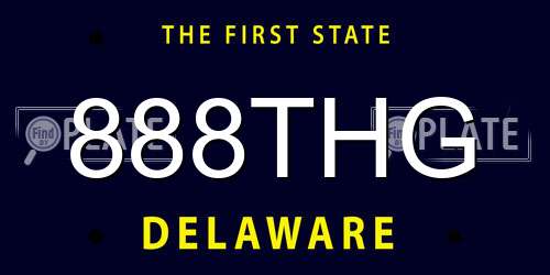 888THG Delaware License Plate