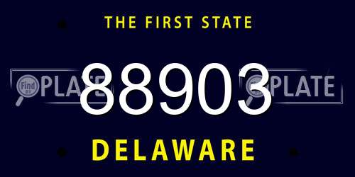 88903 Delaware License Plate