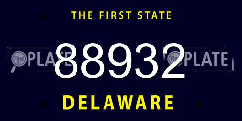 88932 Delaware License Plate