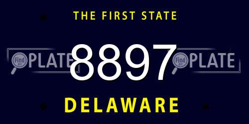 8897 Delaware License Plate