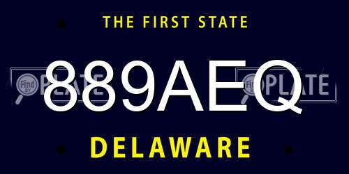 889AEQ Delaware License Plate