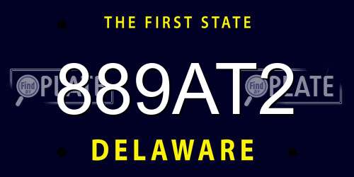 889AT2 Delaware License Plate