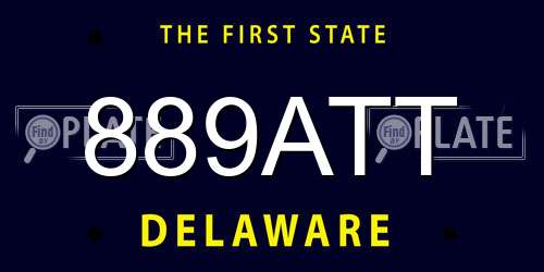 889ATT Delaware License Plate