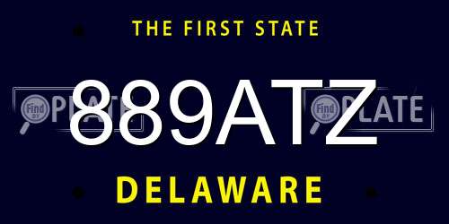 889ATZ Delaware License Plate