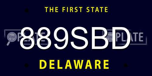 889SBD Delaware License Plate
