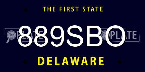 889SBO Delaware License Plate