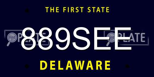 889SEE Delaware License Plate