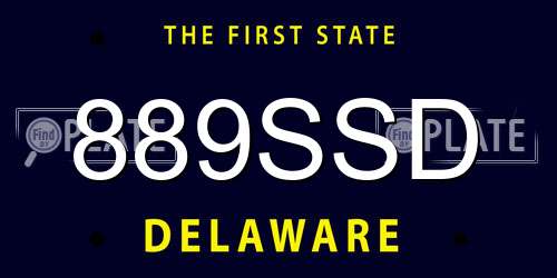 889SSD Delaware License Plate