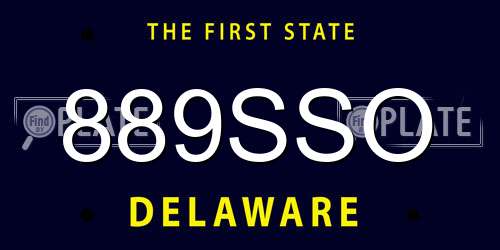 889SSO Delaware License Plate