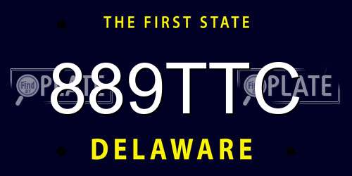 889TTC Delaware License Plate