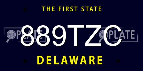 889TZC Delaware License Plate