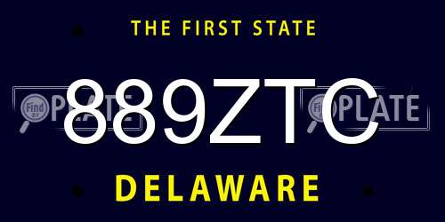 889ZTC Delaware License Plate