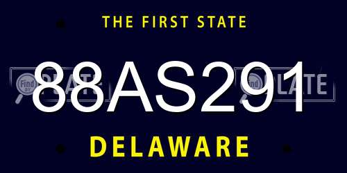 88AS291 Delaware License Plate