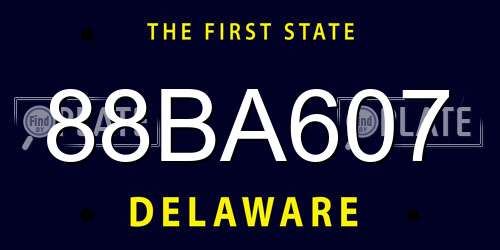88BA607 Delaware License Plate