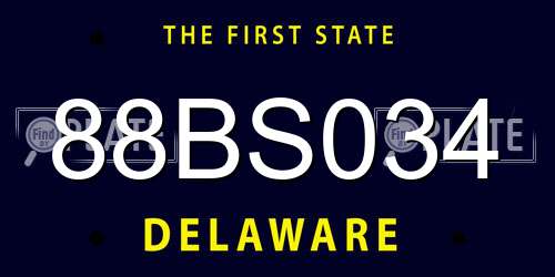 88BS034 Delaware License Plate