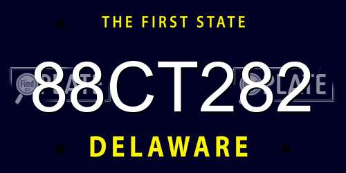 88CT282 Delaware License Plate