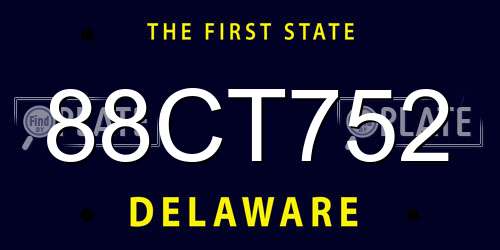 88CT752 Delaware License Plate
