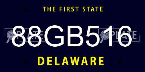 88GB516 Delaware License Plate