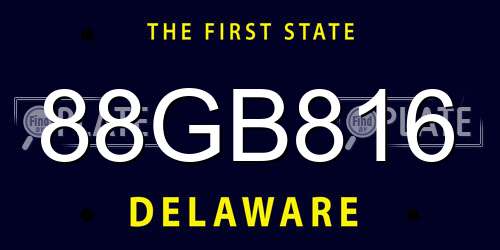 88GB816 Delaware License Plate
