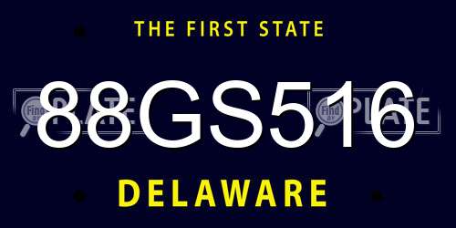 88GS516 Delaware License Plate