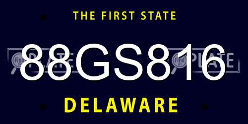88GS816 Delaware License Plate
