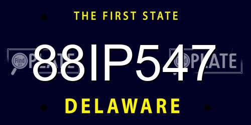 88IP547 Delaware License Plate