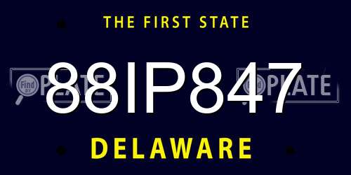 88IP847 Delaware License Plate
