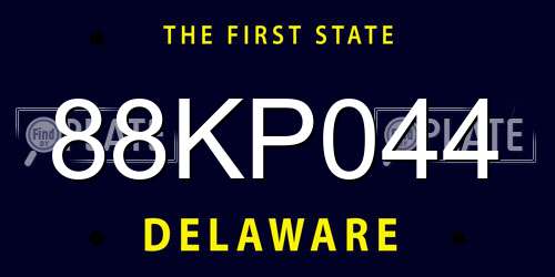 88KP044 Delaware License Plate