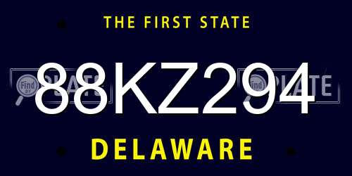 88KZ294 Delaware License Plate