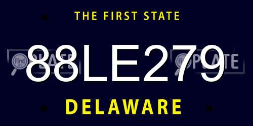 88LE279 Delaware License Plate