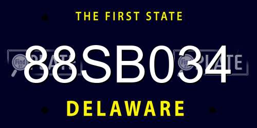 88SB034 Delaware License Plate