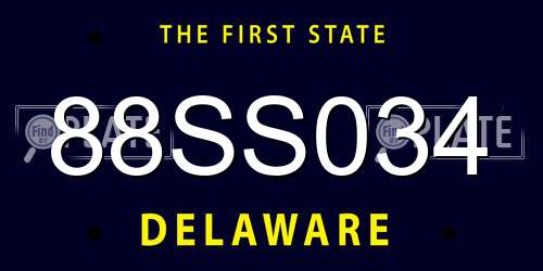 88SS034 Delaware License Plate