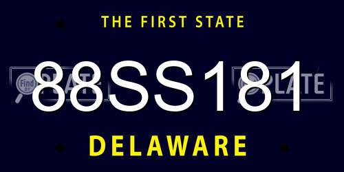 88SS181 Delaware License Plate