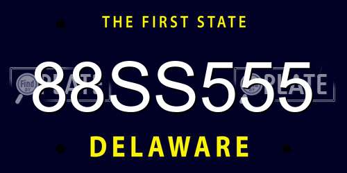 88SS555 Delaware License Plate
