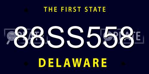 88SS558 Delaware License Plate