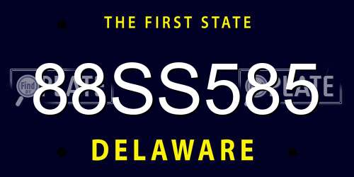 88SS585 Delaware License Plate
