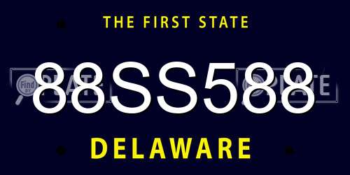 88SS588 Delaware License Plate