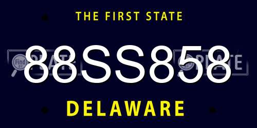 88SS858 Delaware License Plate