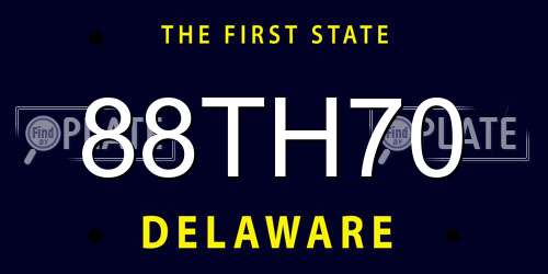 88TH70 Delaware License Plate