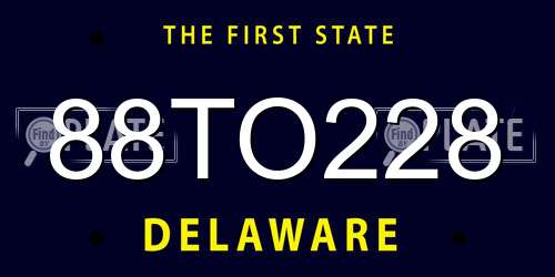 88TO228 Delaware License Plate