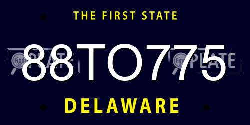 88TO775 Delaware License Plate