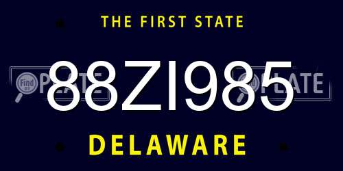 88ZI985 Delaware License Plate