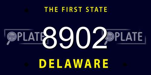 8902 Delaware License Plate