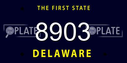 8903 Delaware License Plate