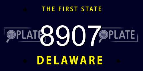8907 Delaware License Plate