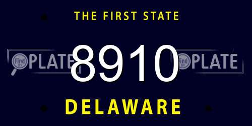 8910 Delaware License Plate
