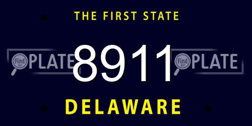 8911 Delaware License Plate