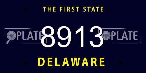 8913 Delaware License Plate